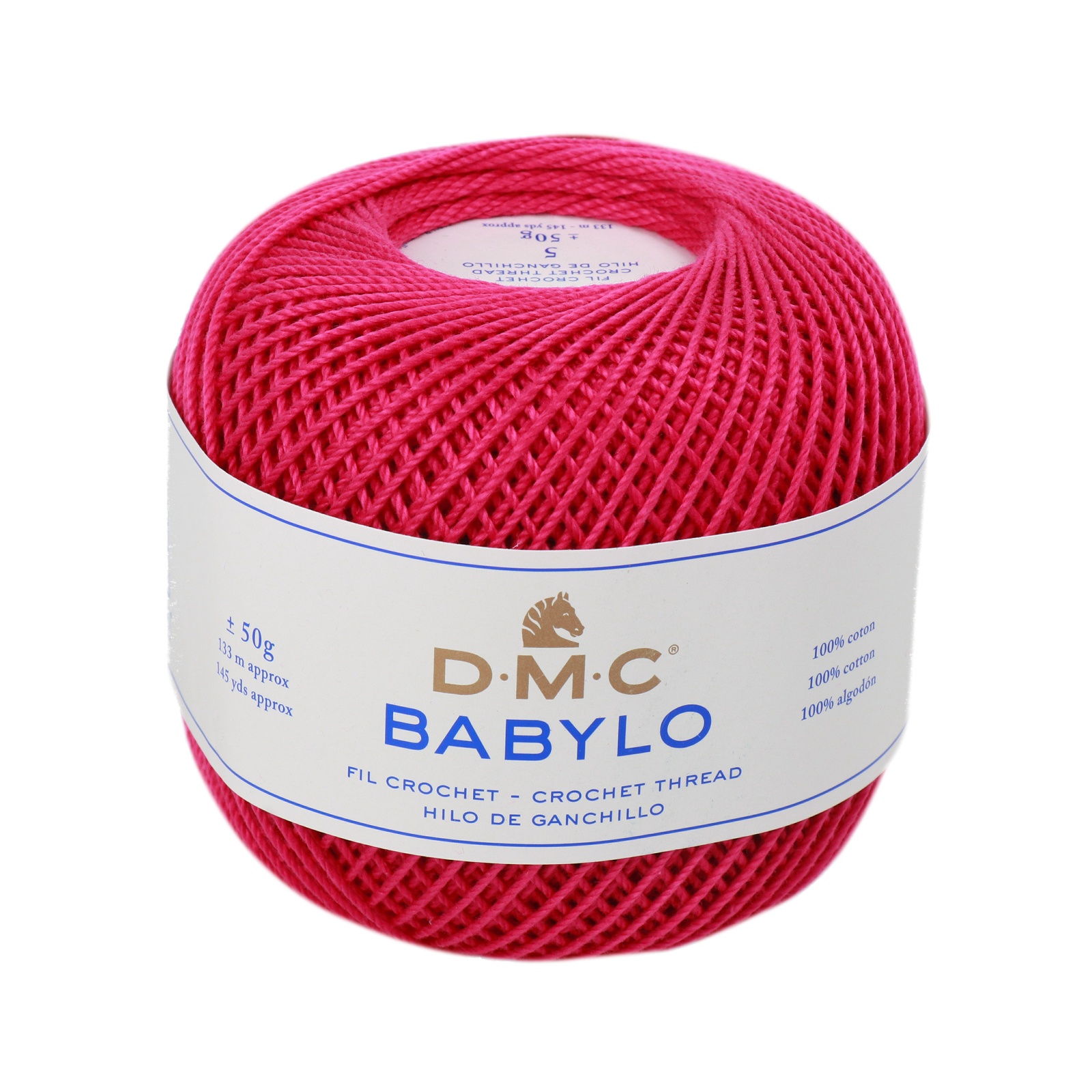 babylo 5 dmc crochet thread - fuchsia (600) - 50gr (133mt) | 1pc