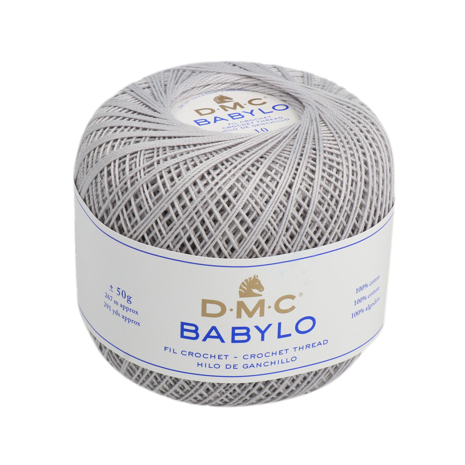 babylo 10 dmc crochet thread - silver (415) - 50gr (267mt) | 1pc
