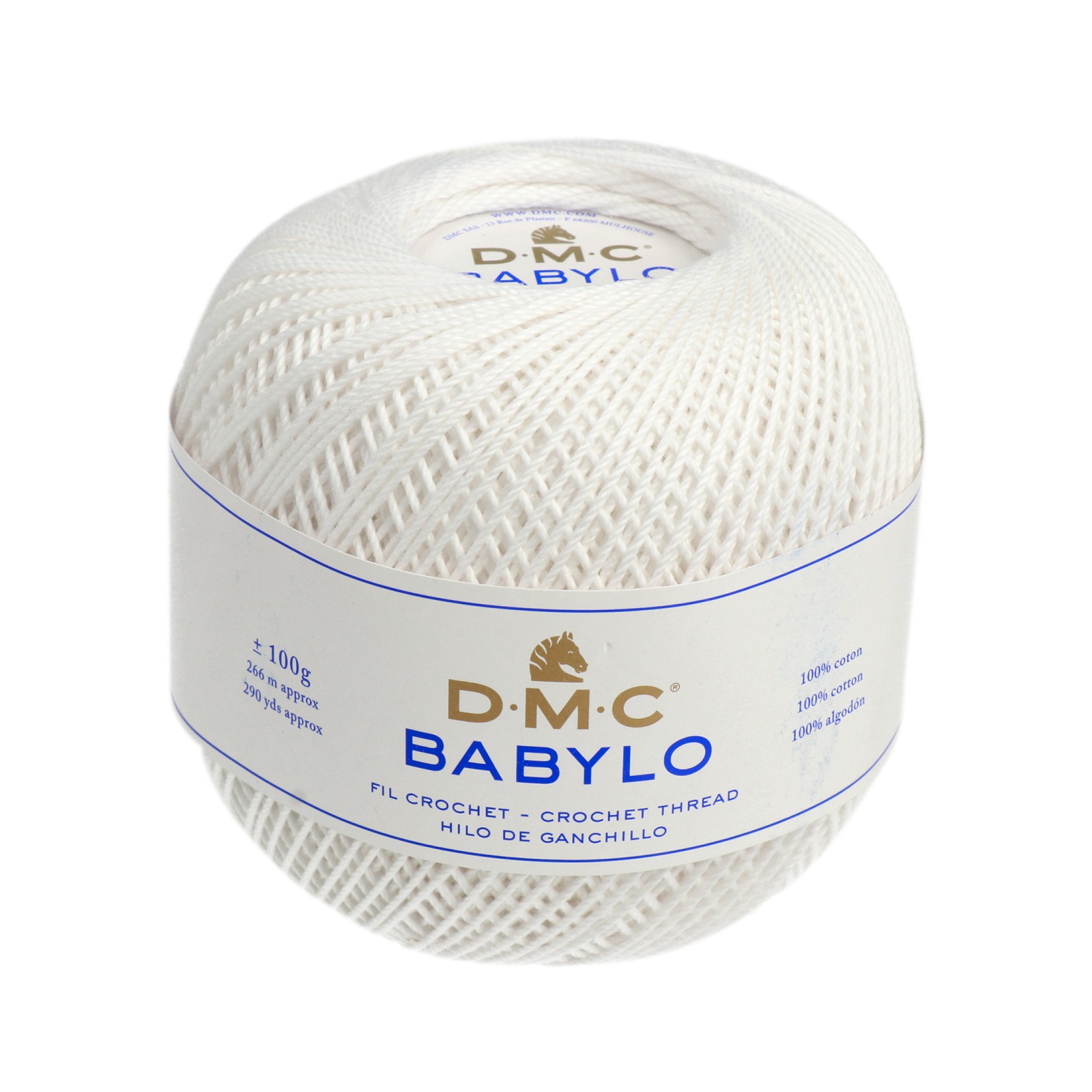 babylo 5 dmc crochet thread - white (b5200) - 100gr (266mt) | 1pc