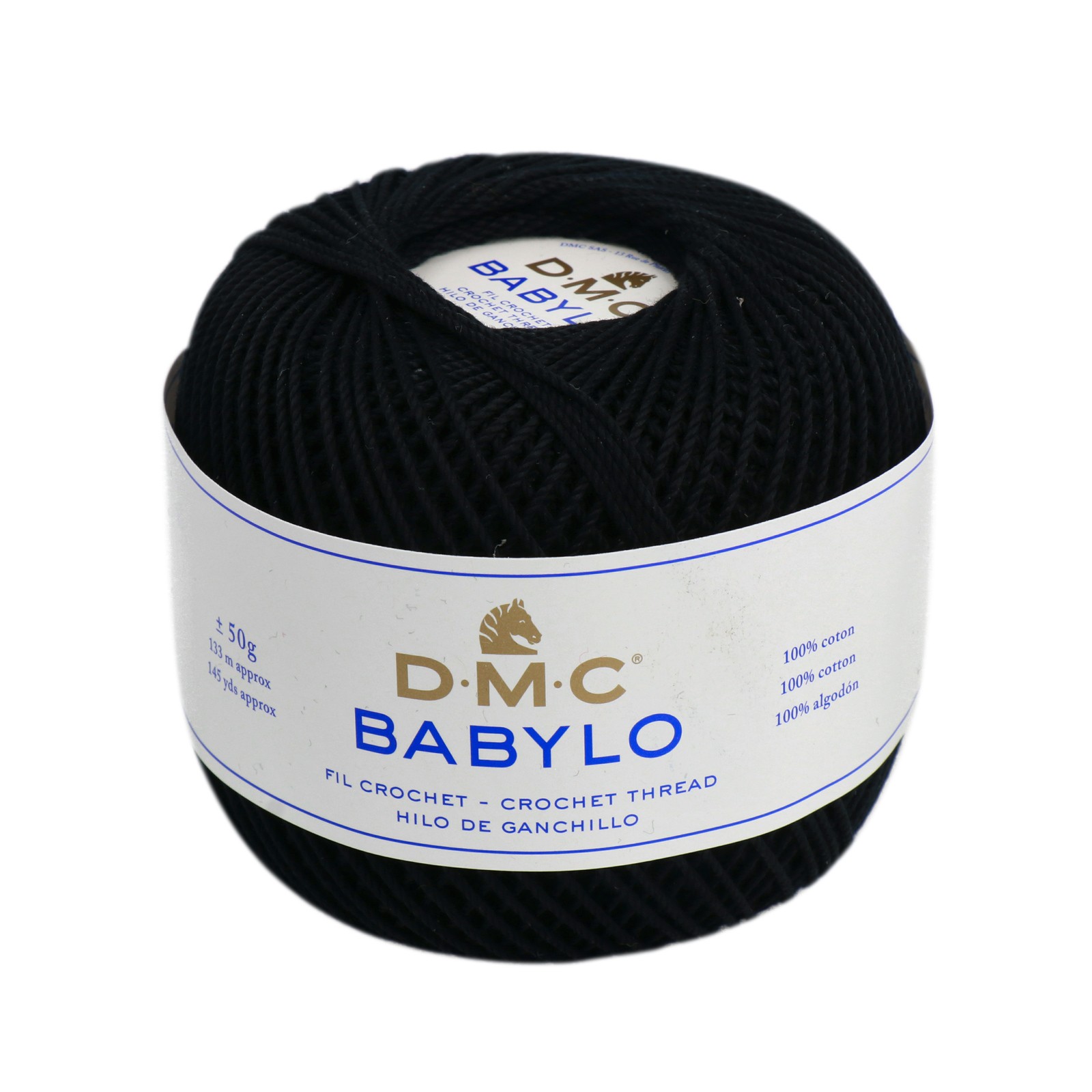 babylo 5 dmc crochet thread - black (310) - 50gr (133mt) | 1pc