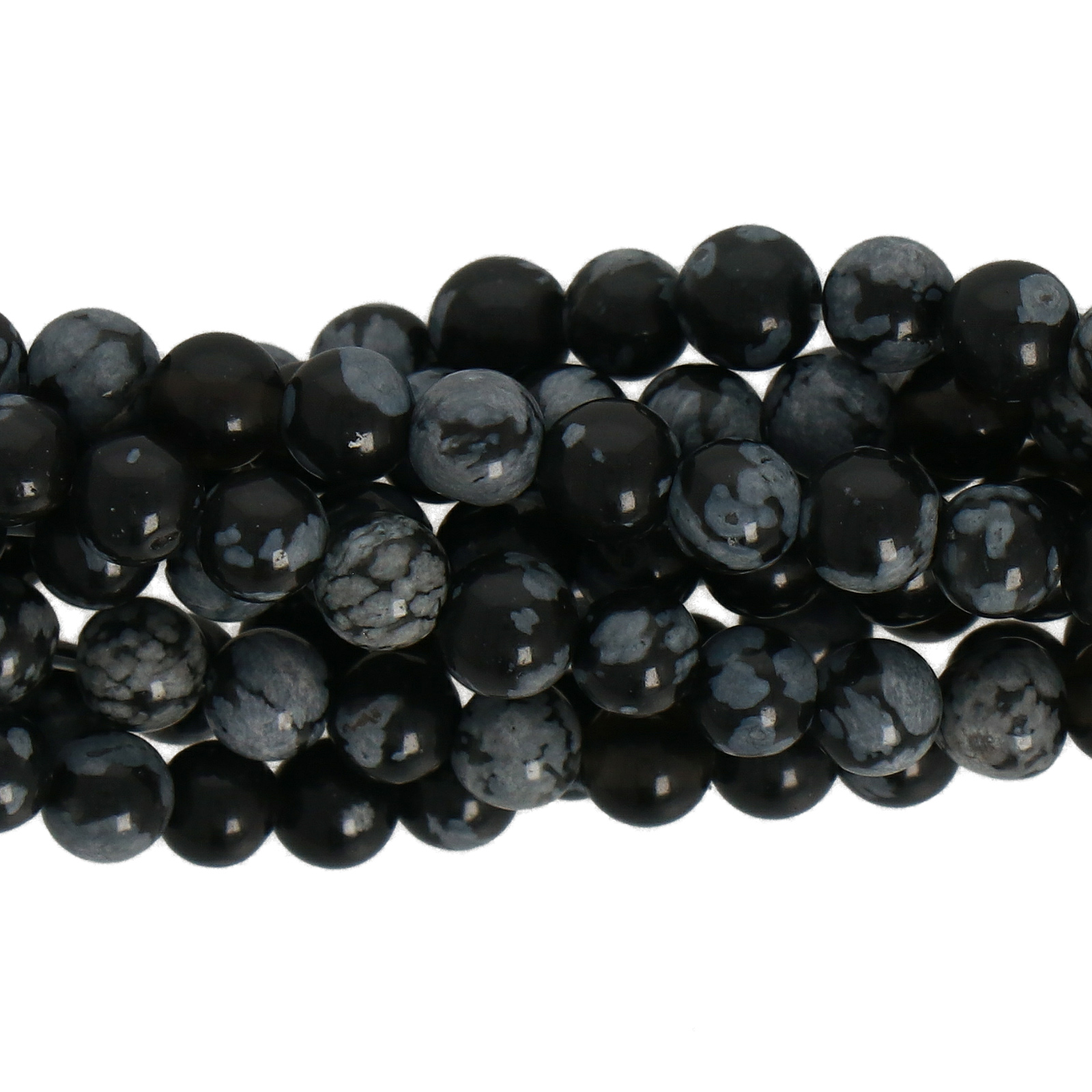 schneeflockenobsidian glatt runde 4mm | strang 38/40cm