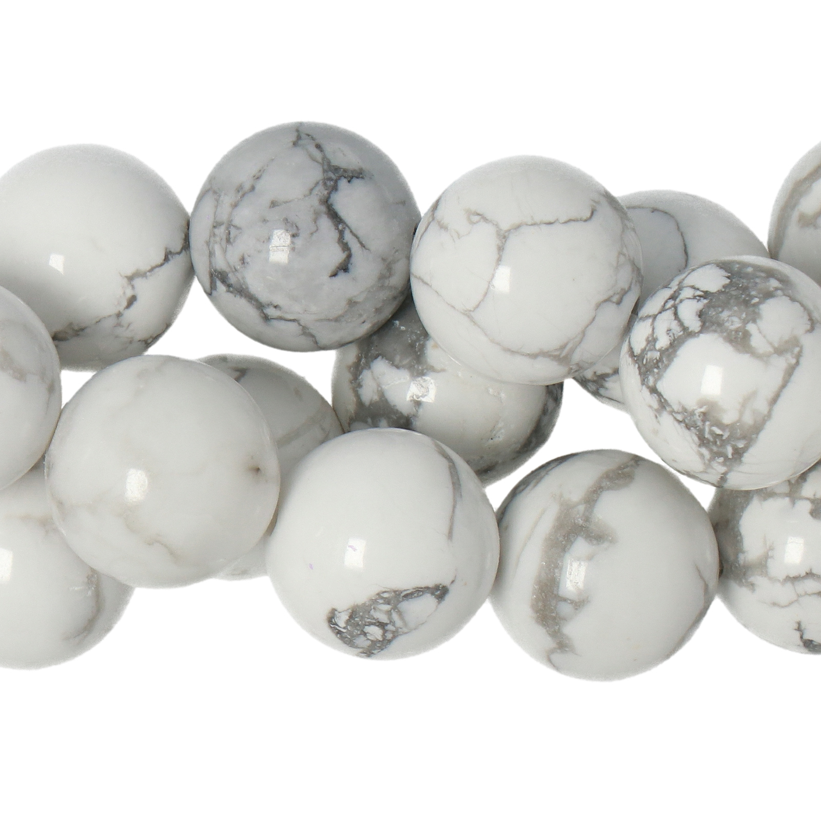white howlite smooth round 10mm | 15/16-inch strand