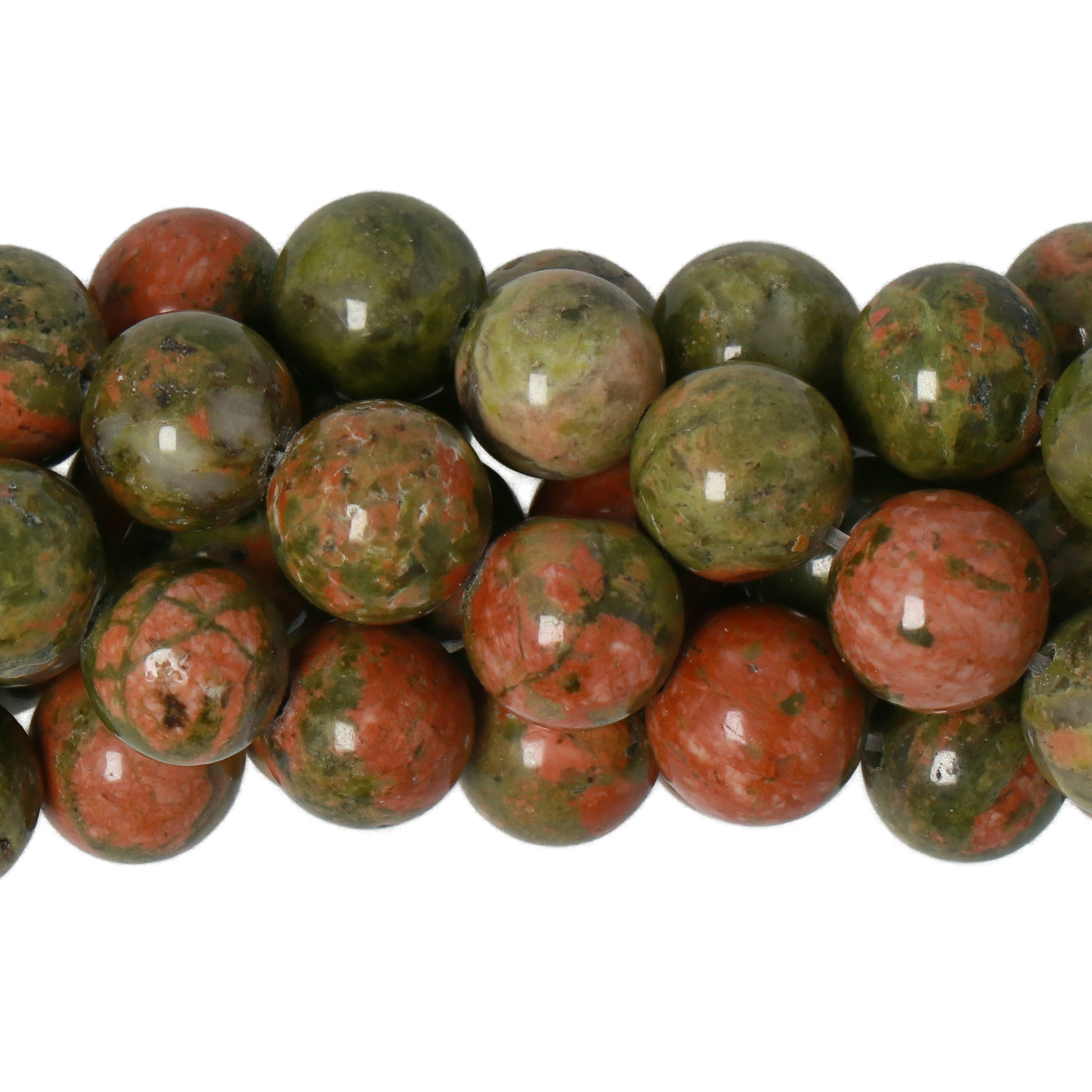 unakite smooth round 8mm | 16-inch strand