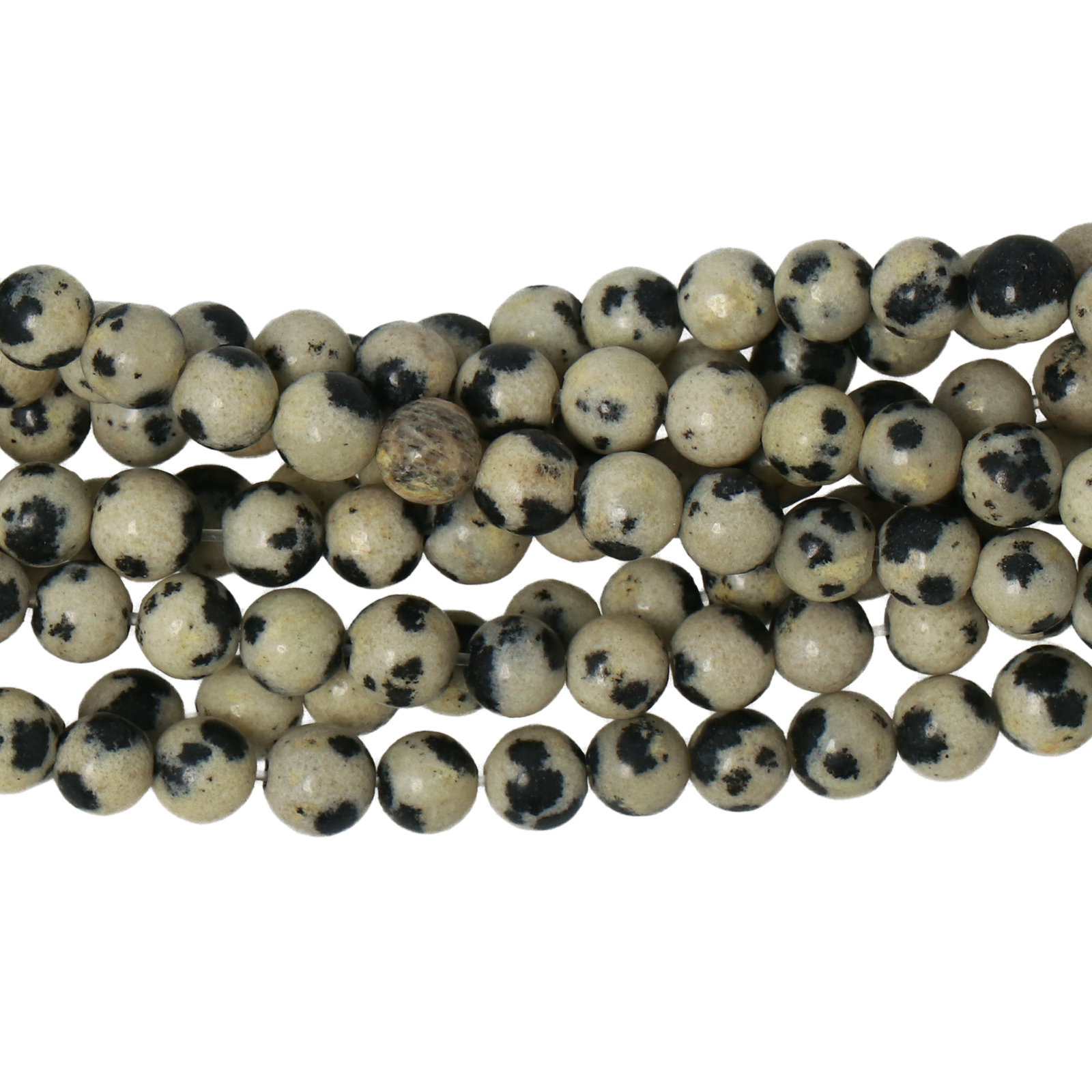 dalmatian jasper smooth round 4mm | 15/16-inch strand