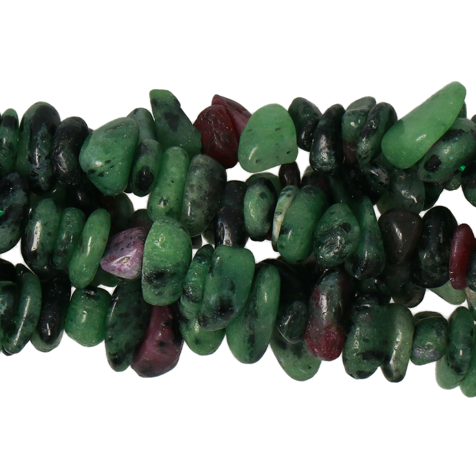 ruby zoisite chips 5-10mm | 32-inch strand approx.