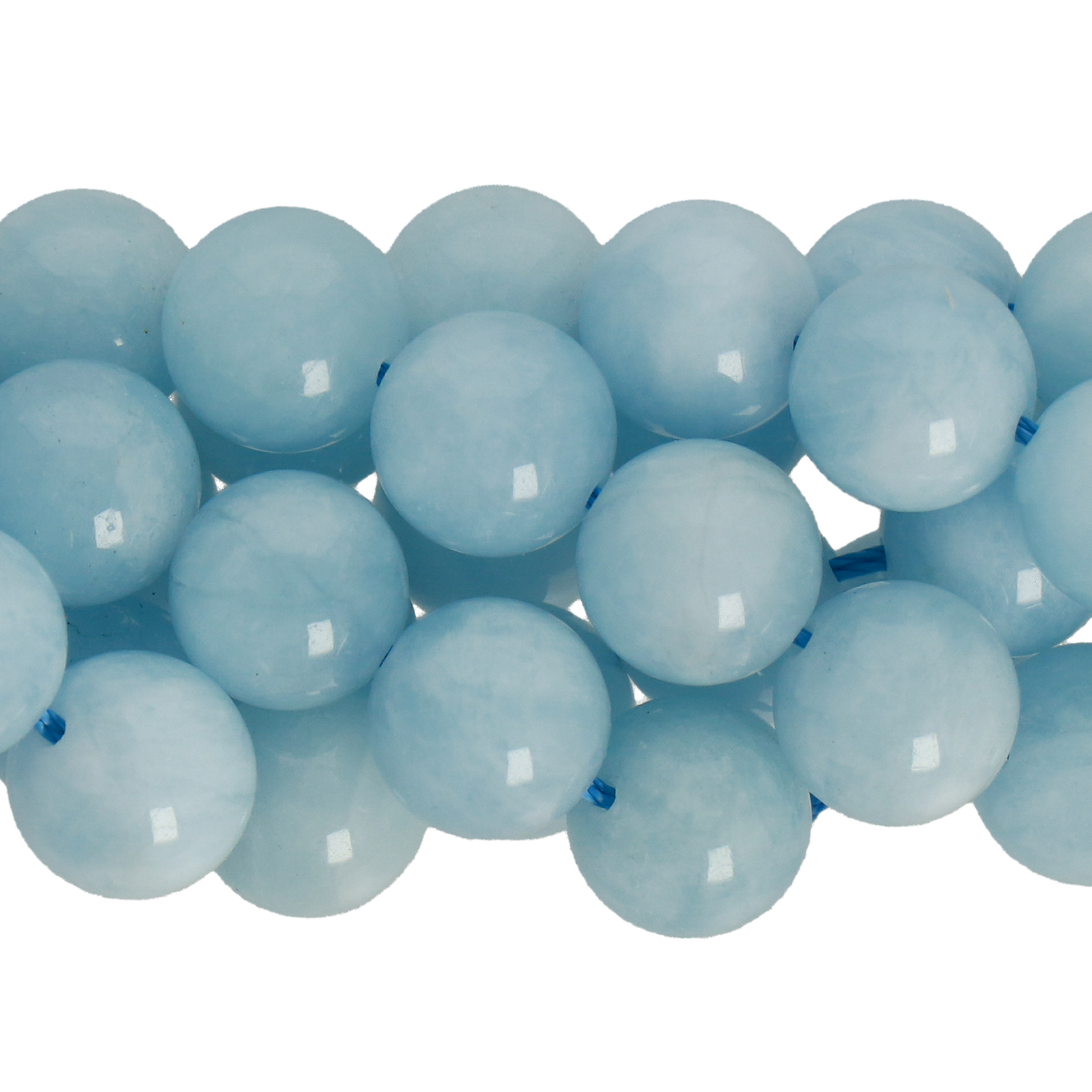 aquamarine smooth round 8mm | 16-inch strand