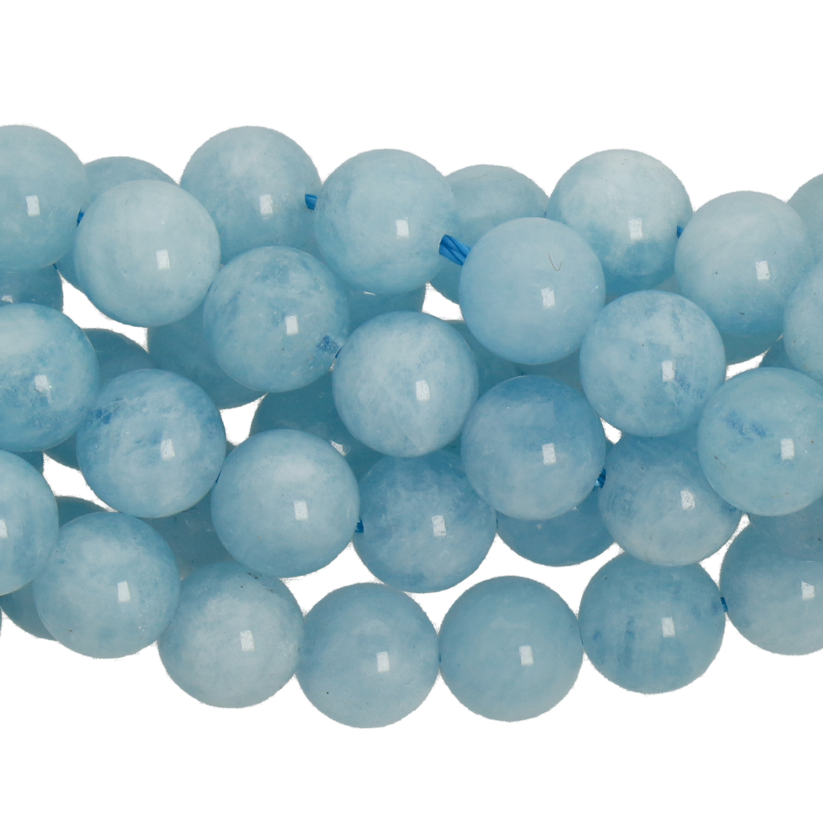 aquamarine smooth round 6mm | 16-inch strand