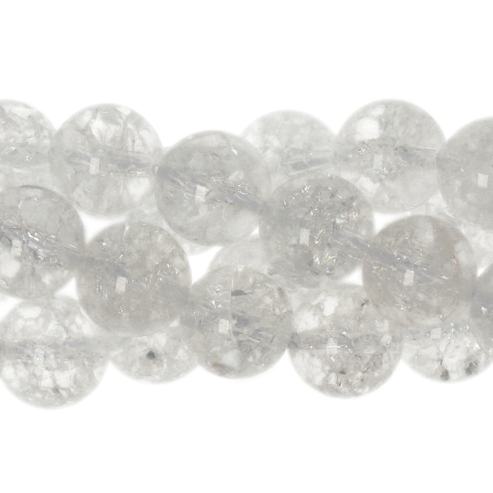 cracked rock crystal smooth round 8mm | 15/16-inch strand