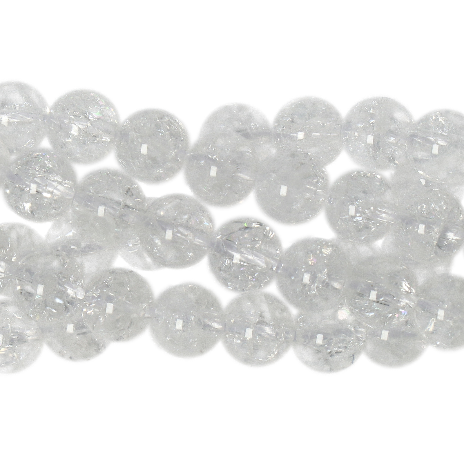 cracked rock crystal smooth round 6mm | 15/16-inch strand