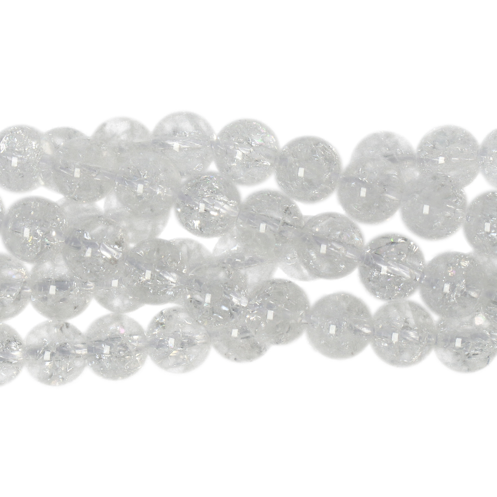 cracked rock crystal smooth round 4mm | 15/16-inch strand