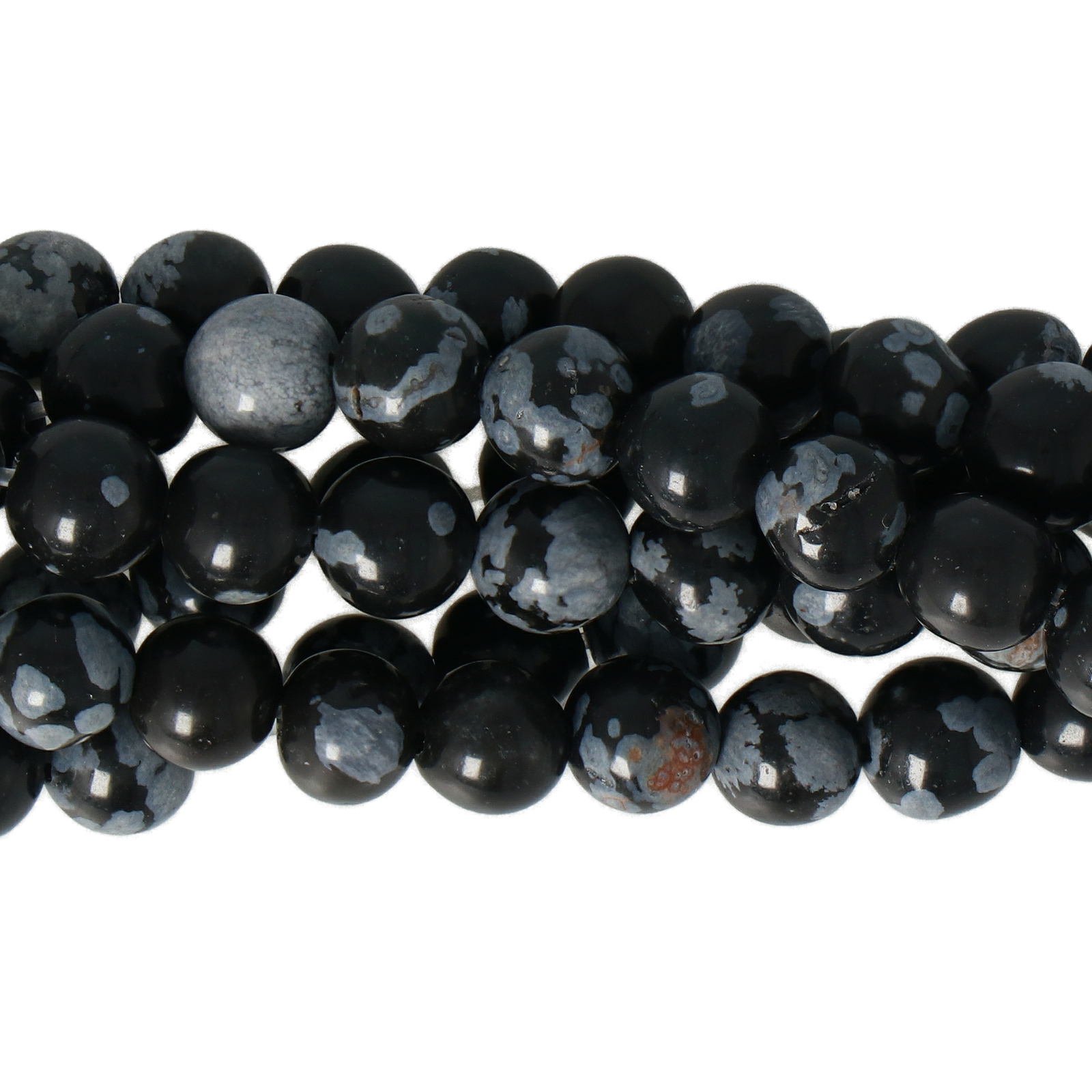 schneeflockenobsidian glatt runde 6mm | strang 38/40cm