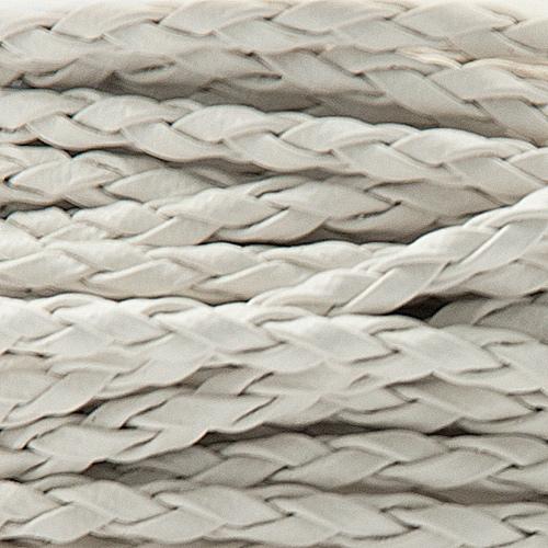 white braided synthetic leather cord - diameter 3mm | 1mt