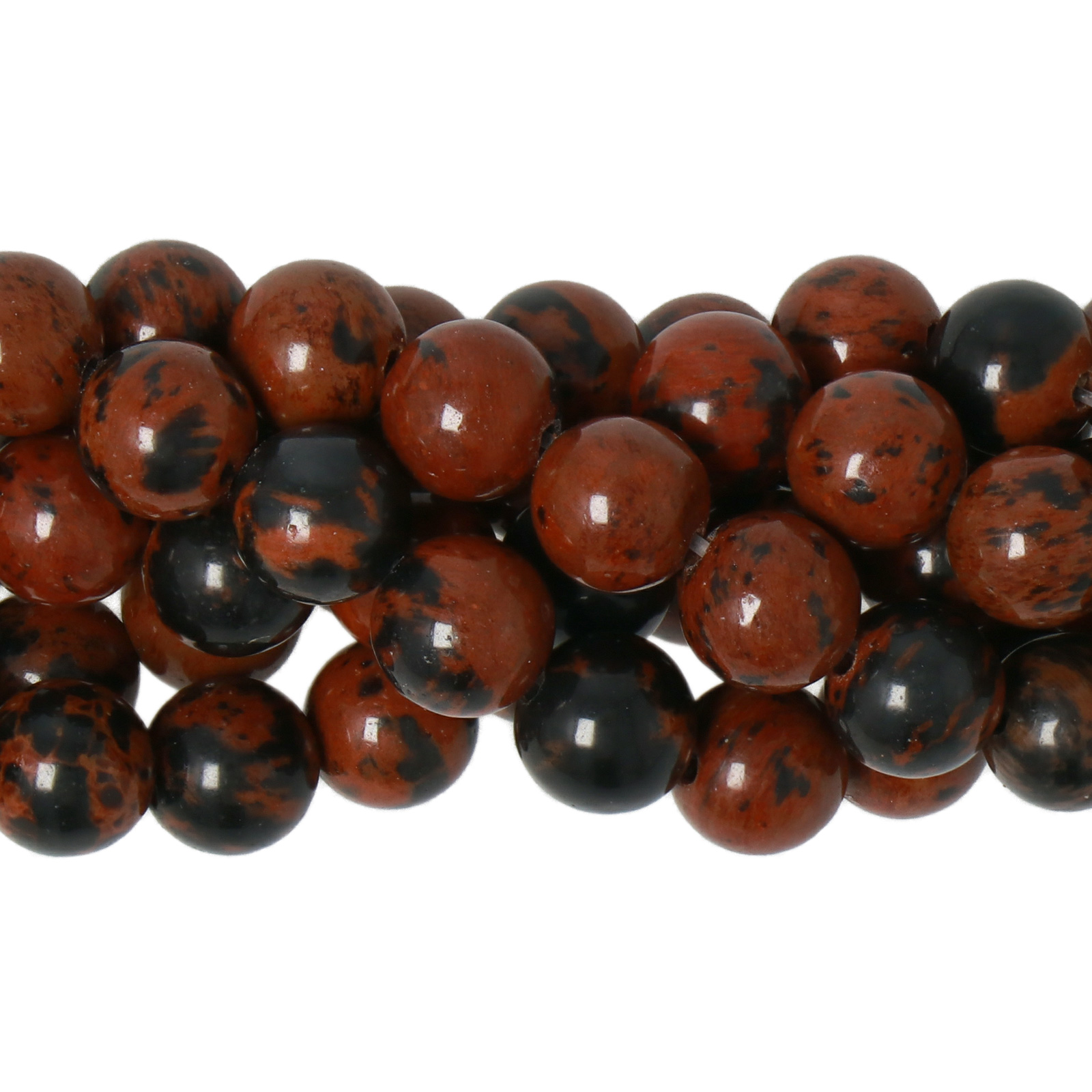 mahogany obsidian smooth round 6mm | 16-inch strand