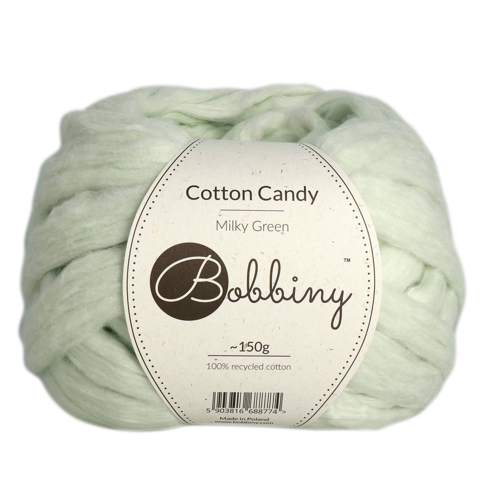 bobbiny cotton candy - milky green - 150gr | 1pc
