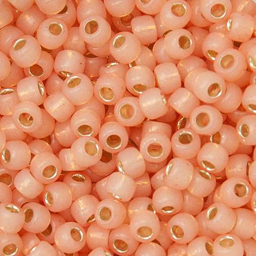 saatperlen toho 6/0 silver-lined milky peach (2111) | 10gr