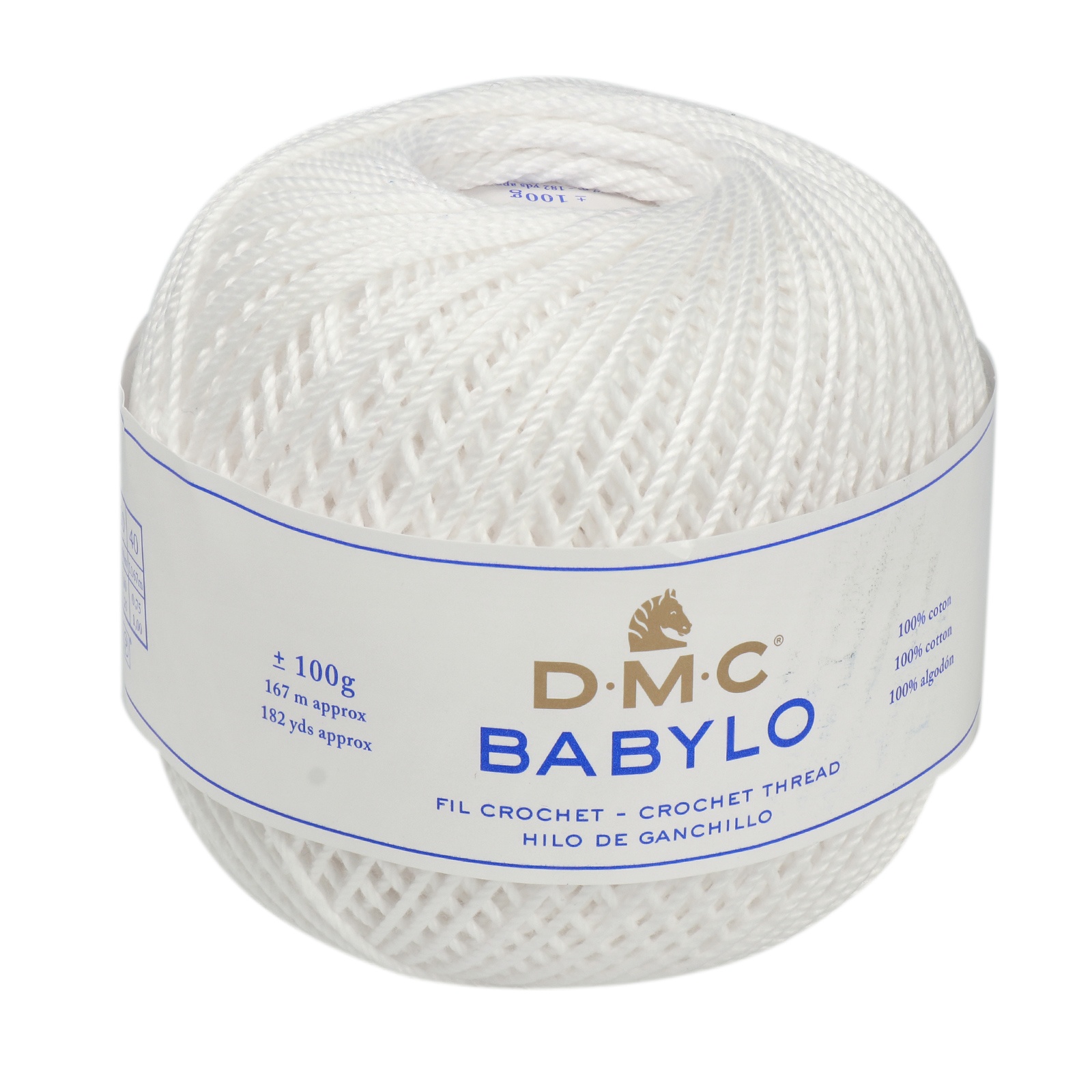 babylo 3 dmc crochet thread - white (b5200) - 100gr (167mt) | 1pc