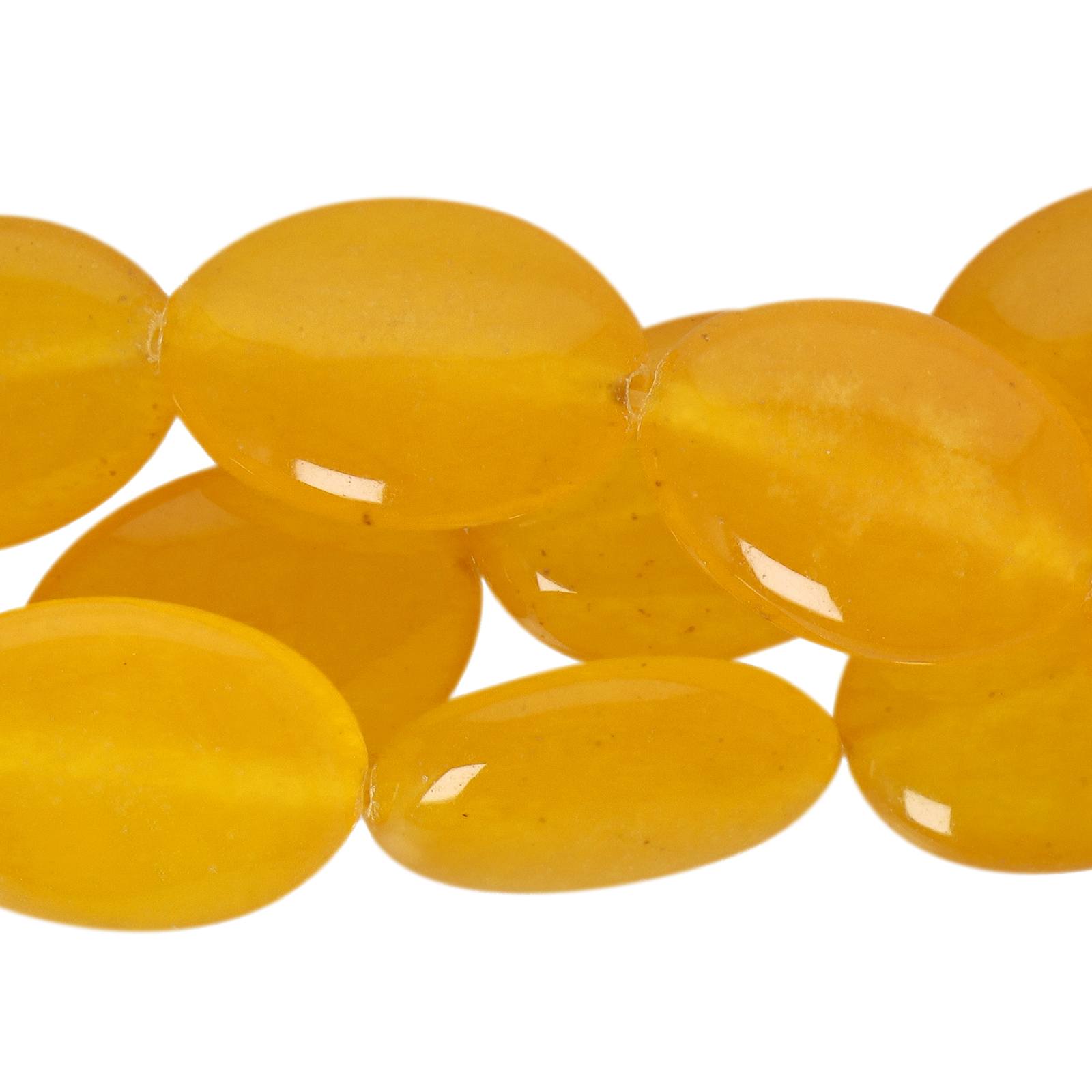 dyed jade orange smooth oval 18x13mm | 15/16-inch strand