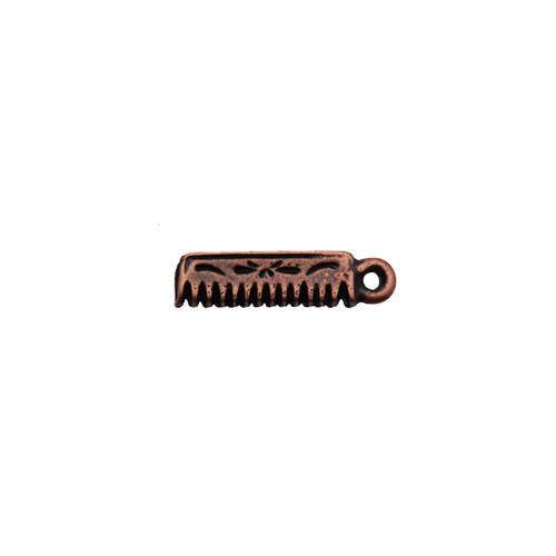 antique copper plated hair comb charm 21x6mm | 8pc