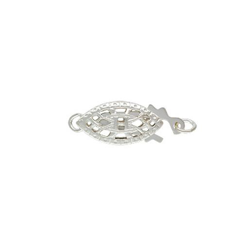 sterling silver oval filigree box clasp12x6mm | 1pc