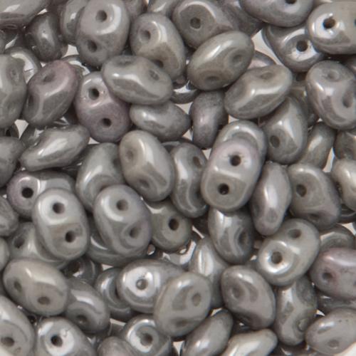 superduo seed beads 5x2,5mm - opaque luster ceramic grey | 10gr