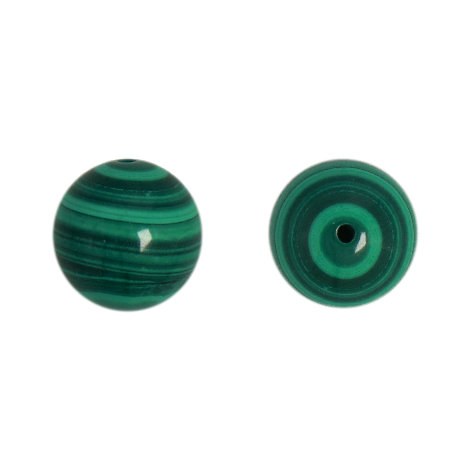 malachit glatt runde halbgebohrter 10mm | 2st