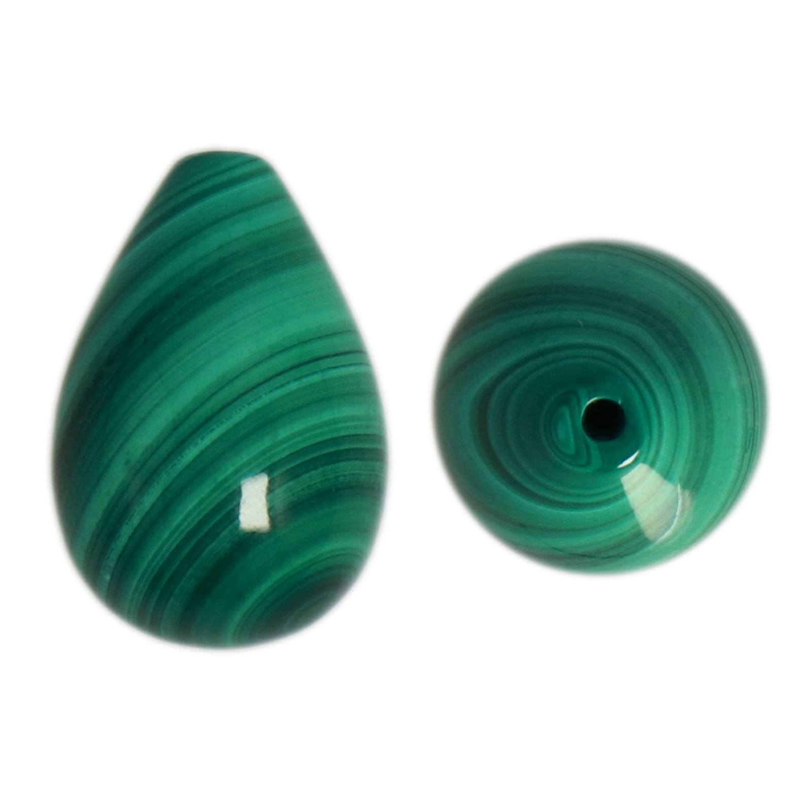 malachit glatt tropfen halbgebohrter 15x8mm | 2st