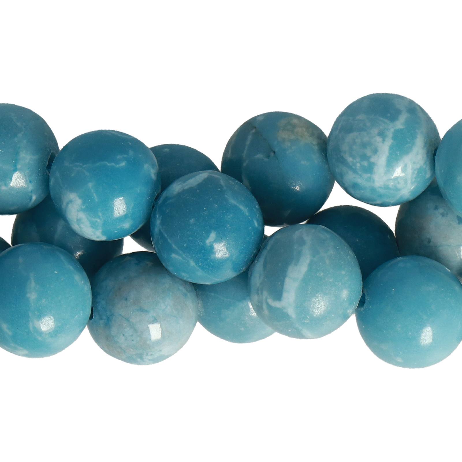 larimar quartz smooth round 10mm | 16-inch strand