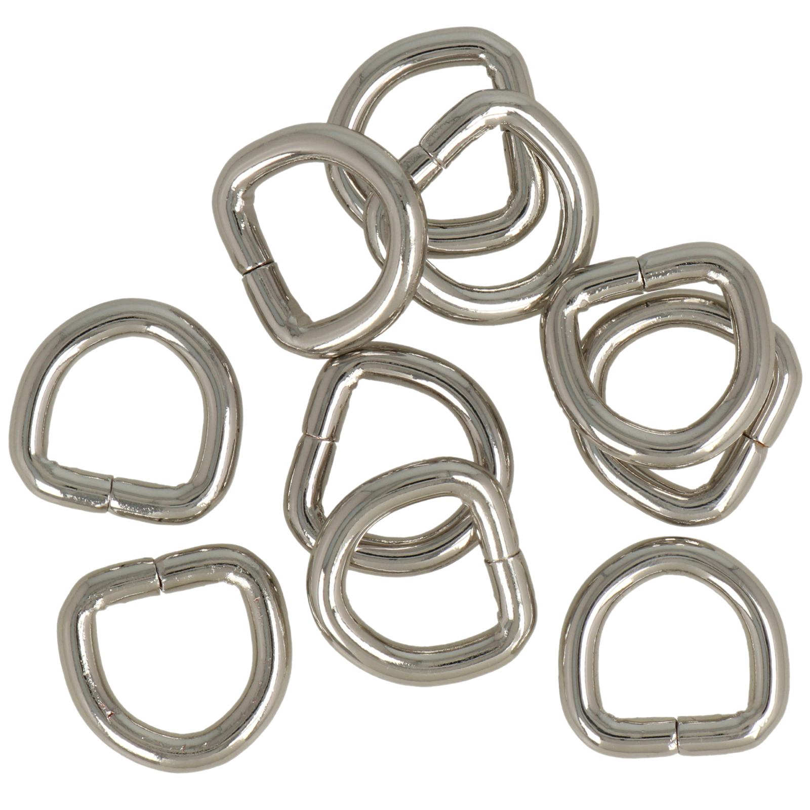 d-rings for bag - silver 21,5x20mm (inner 13,5x12,8mm) | 10pc