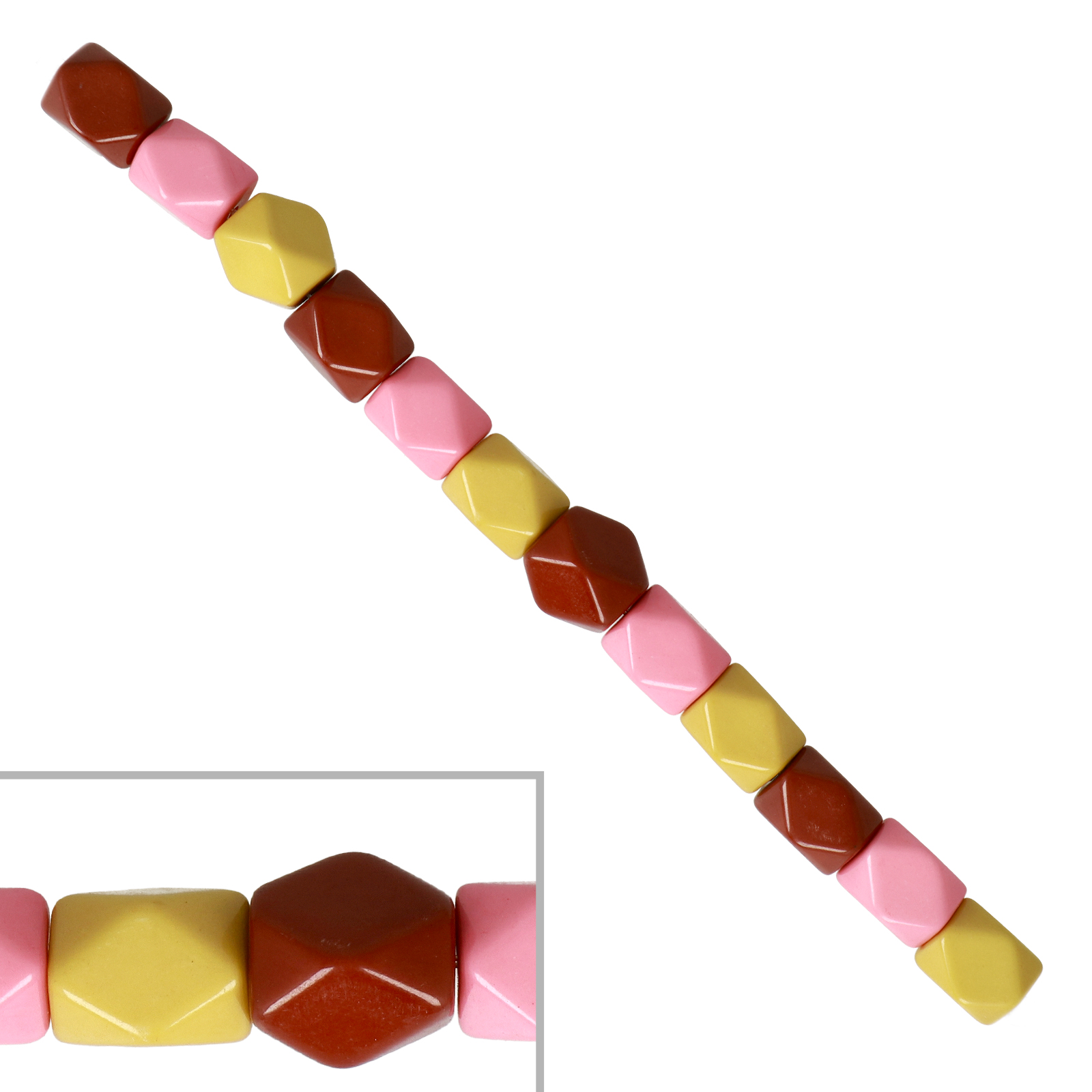 resin mix icecream faceted prism 16x13mm - 12pcs | 1 strand