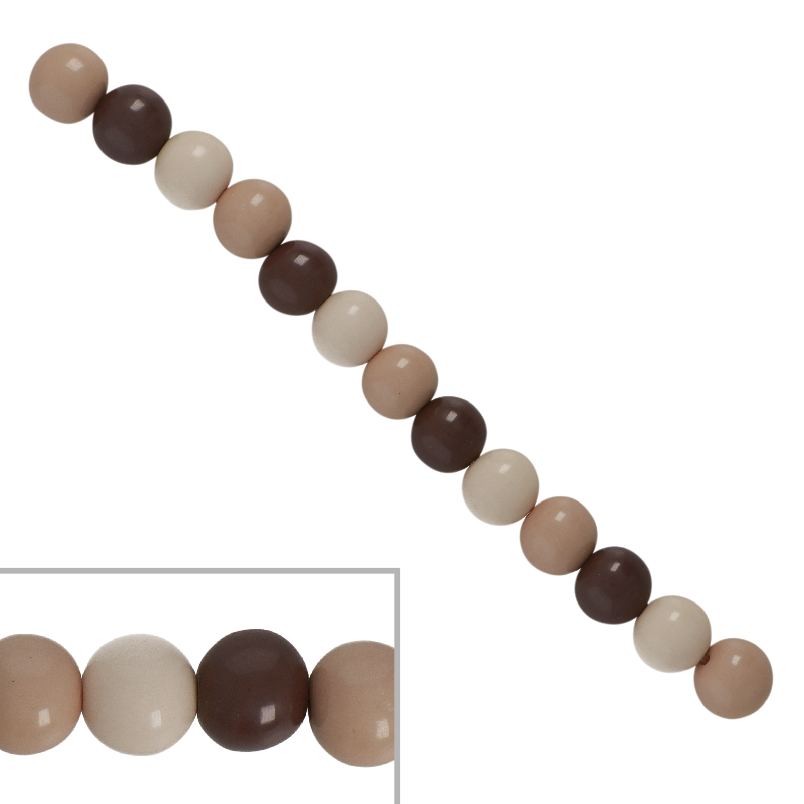 resin mix cookies smooth round 12mm - 13pcs | 1 strand