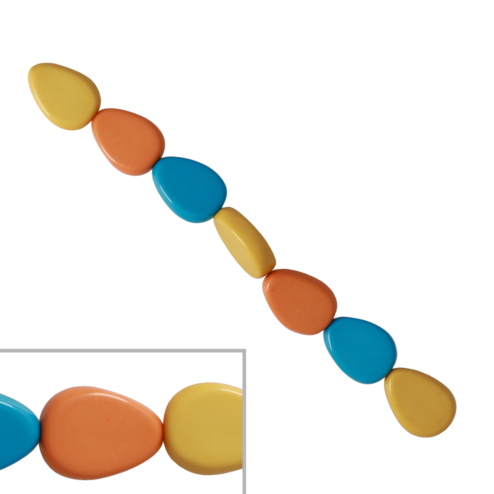resin mix sunrise glatt tropfen 24x19mm - 7stk | 1 strang