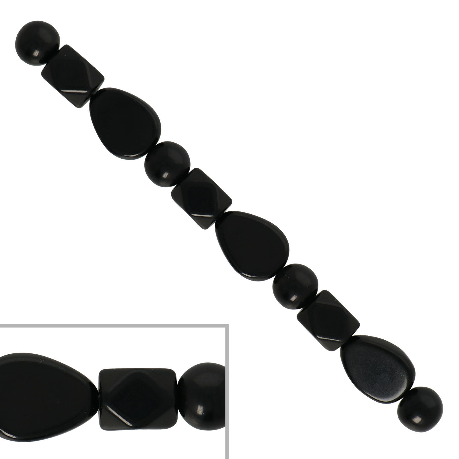 resin mix shape black - 10pcs | 1 strand