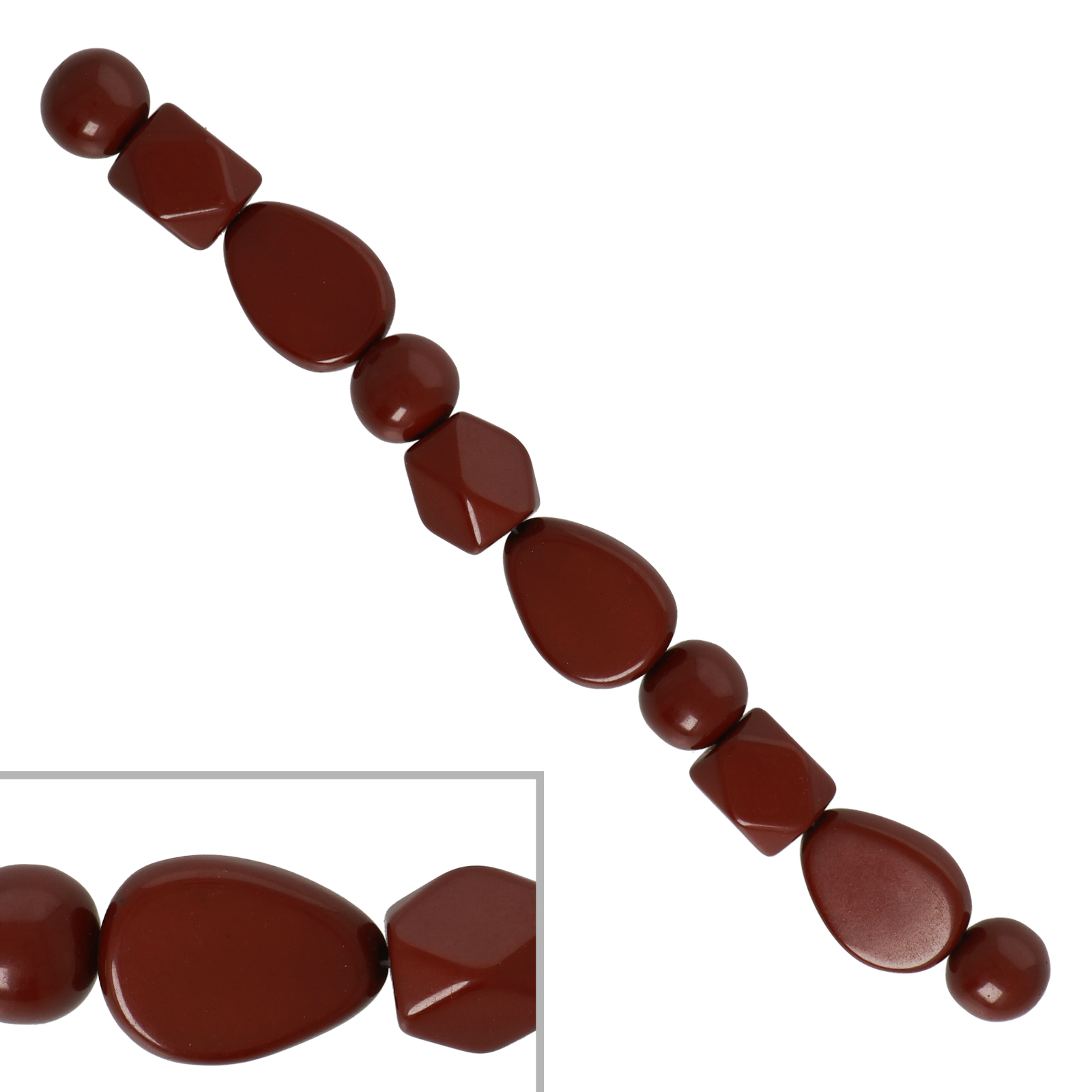 resin mix shape marsala - 10pcs | 1 strand