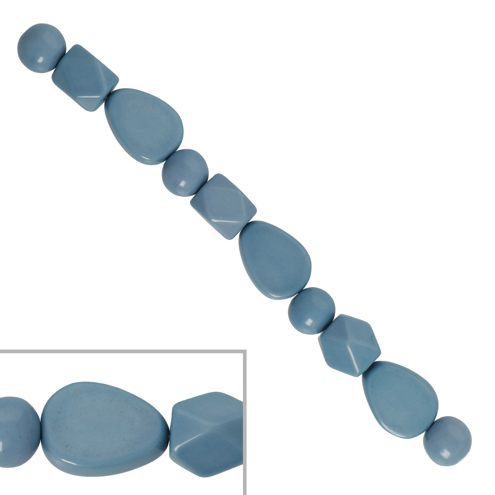 resin mix shape dusty blue - 10pcs | 1 strand