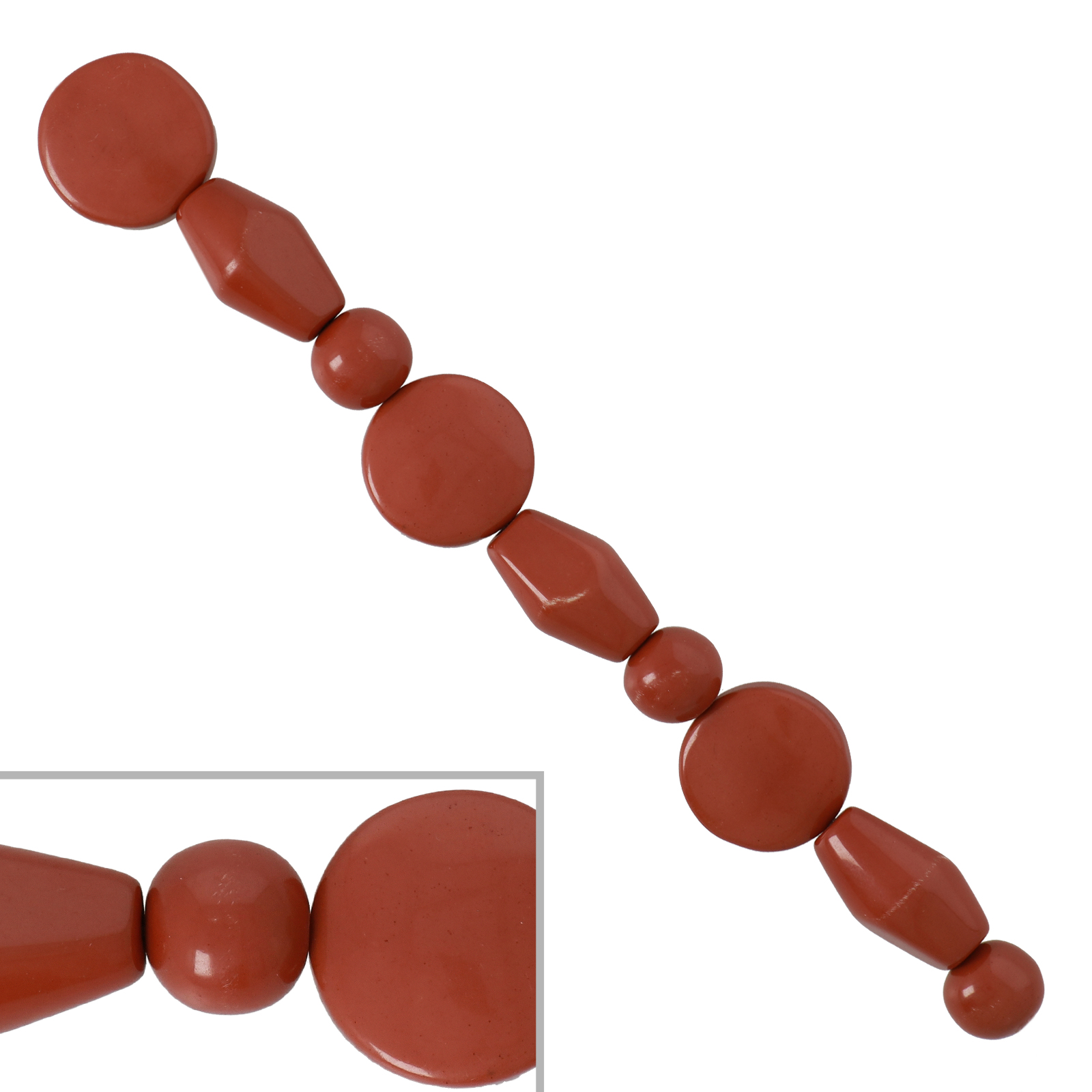 resin mix shape terracotta - 9pcs | 1 strand