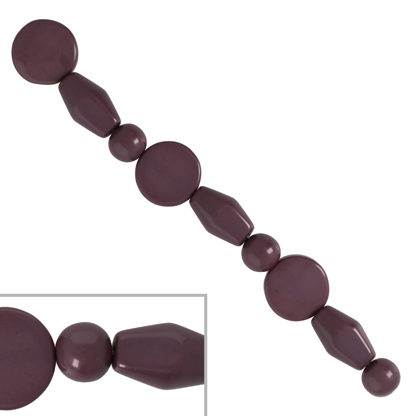resin mix shape purple - 9pcs | 1 strand