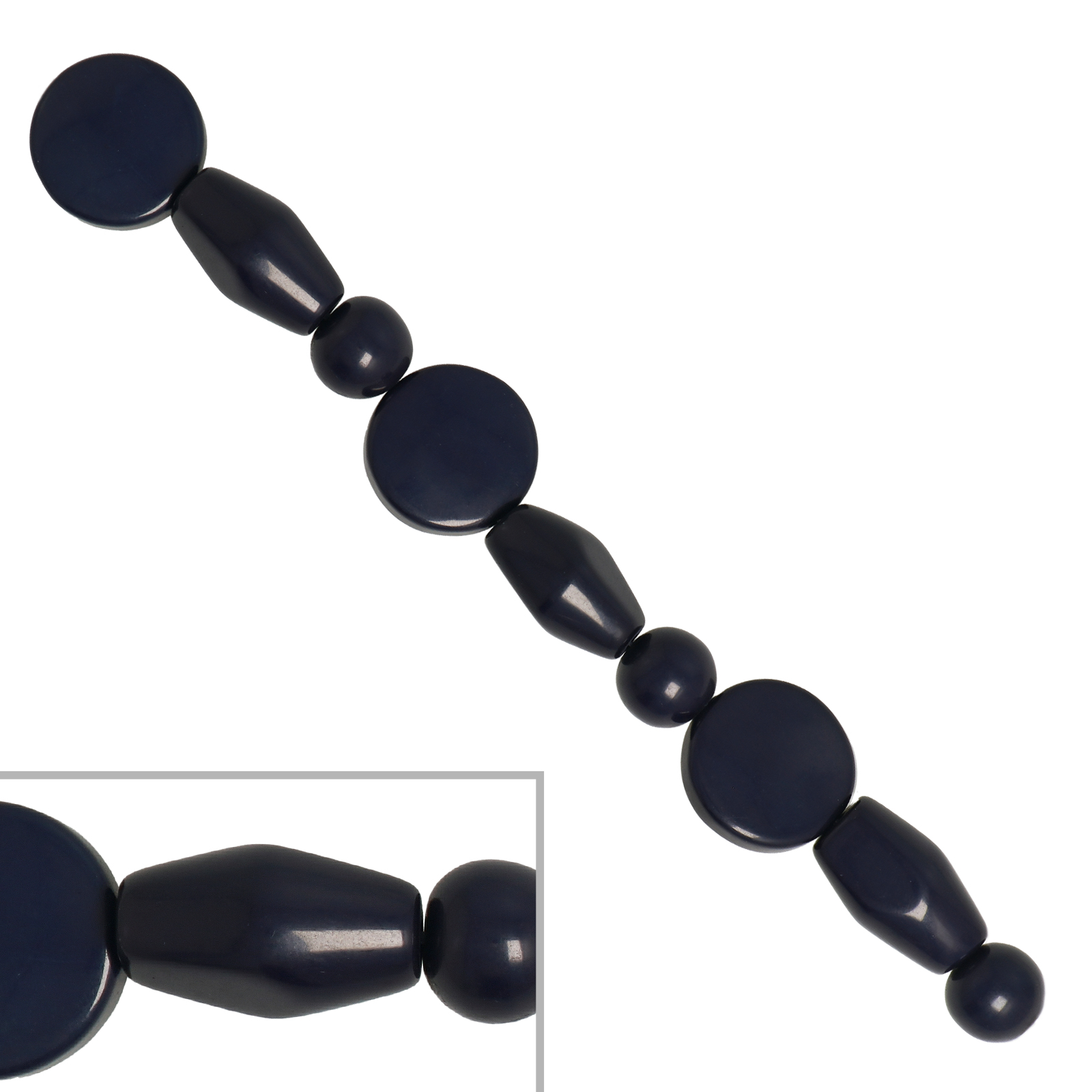 resin mix shape blue - 9pcs | 1 strand