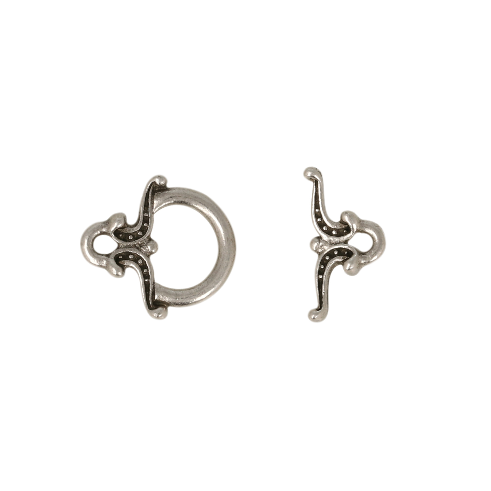 antique silver plated keepsake toogle clasp 11mm | 1pc