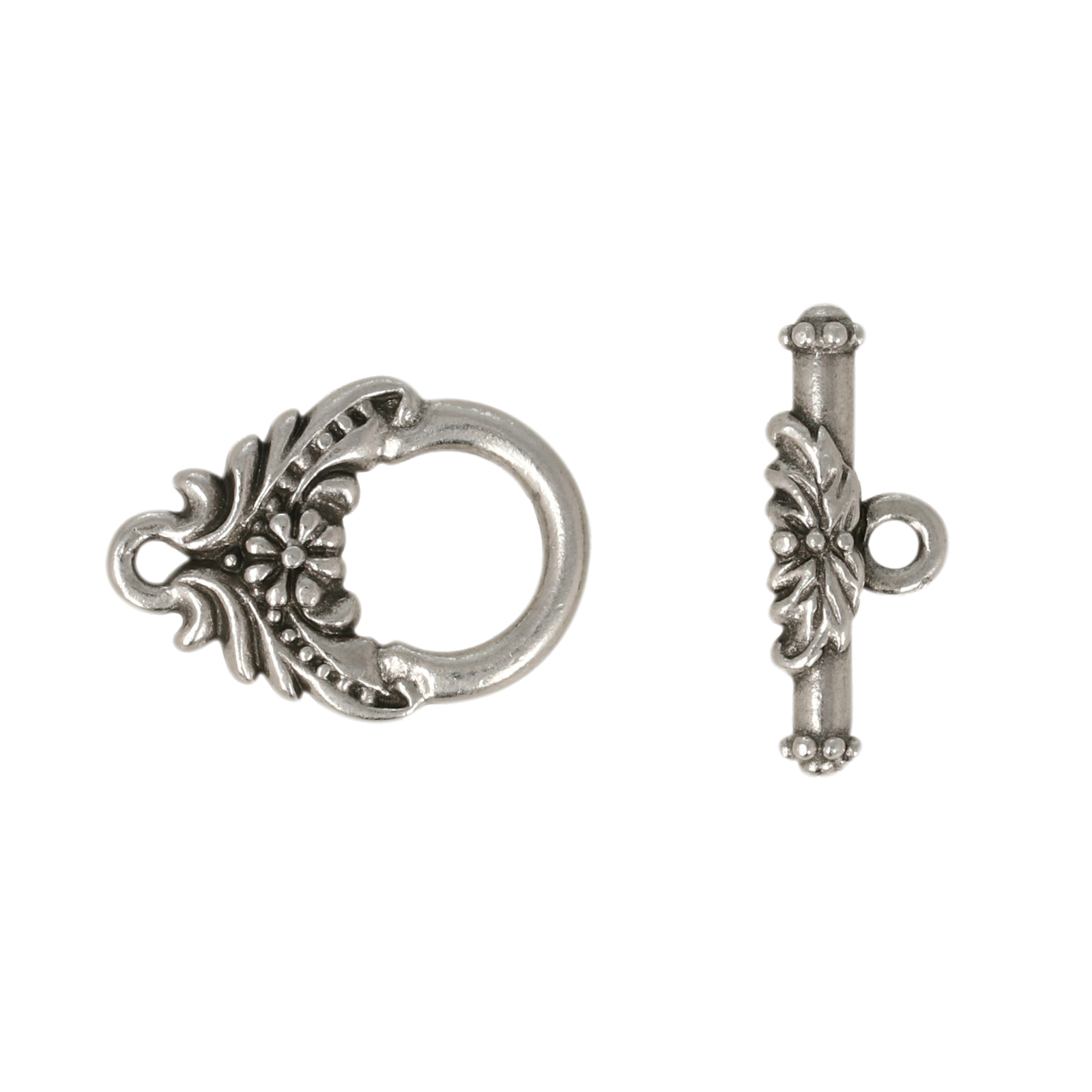 antique silver plated garland toogle clasp | 1pc