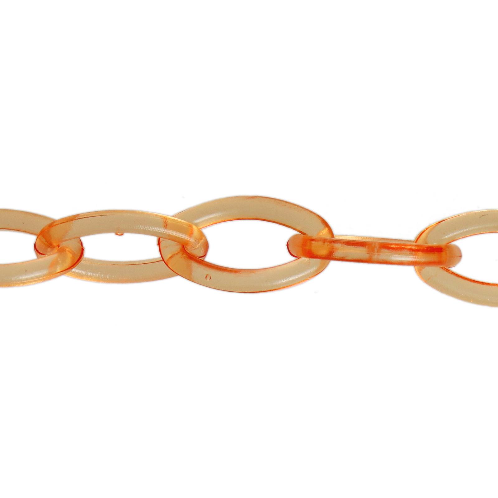 transparent orange polyester chain 13x8mm | 40cm