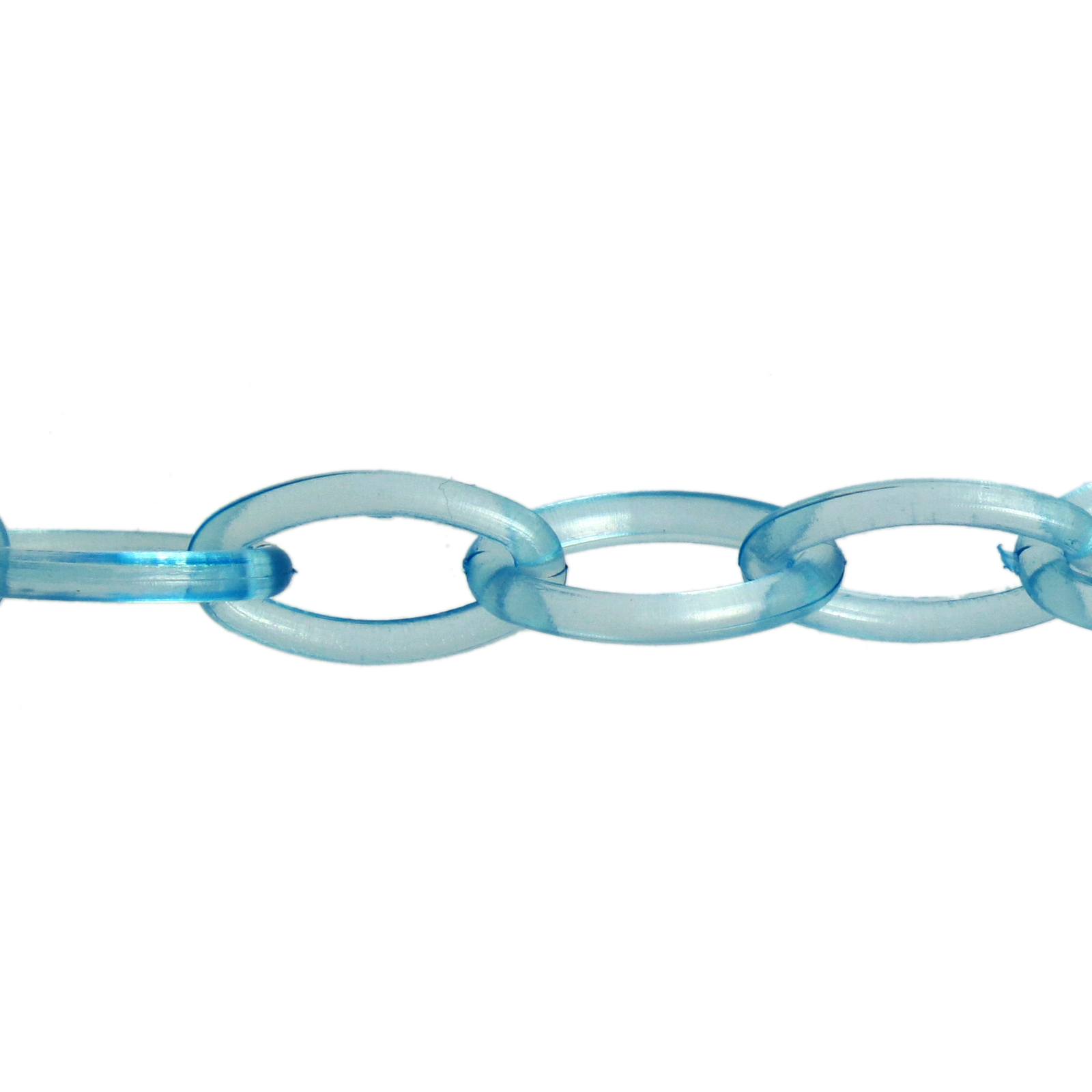 transparent sky blue polyester chain 13x8mm | 40cm