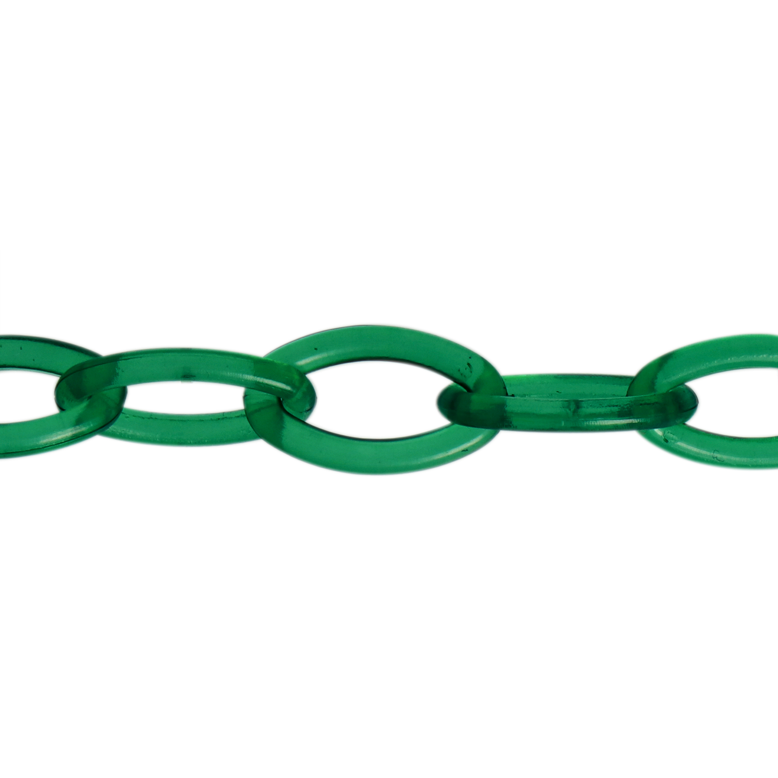 transparent green polyester chain 13x8mm | 40cm