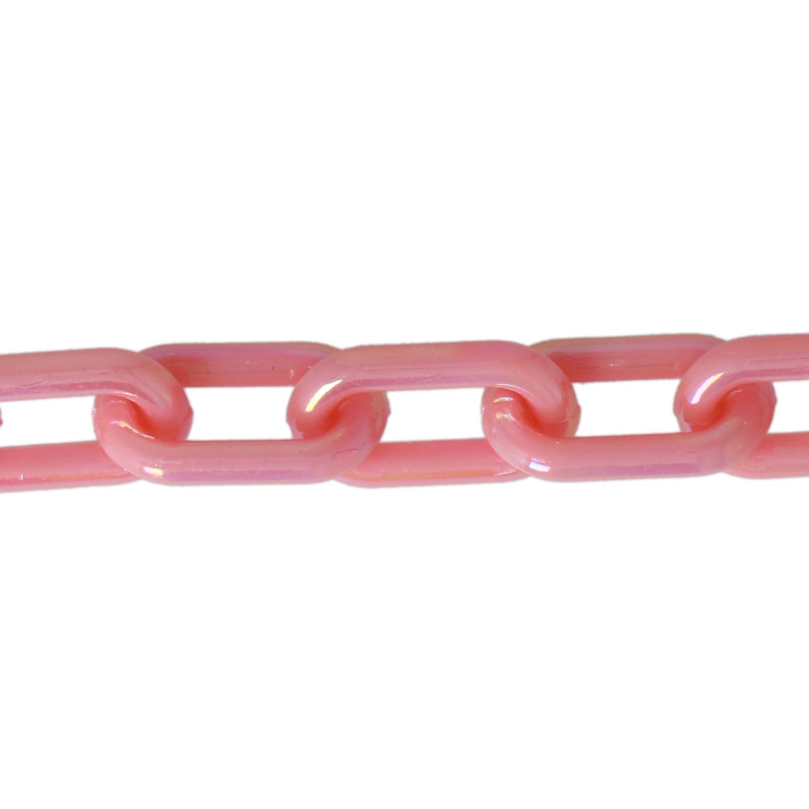 iris pink polyester chain 13x8mm | 40cm