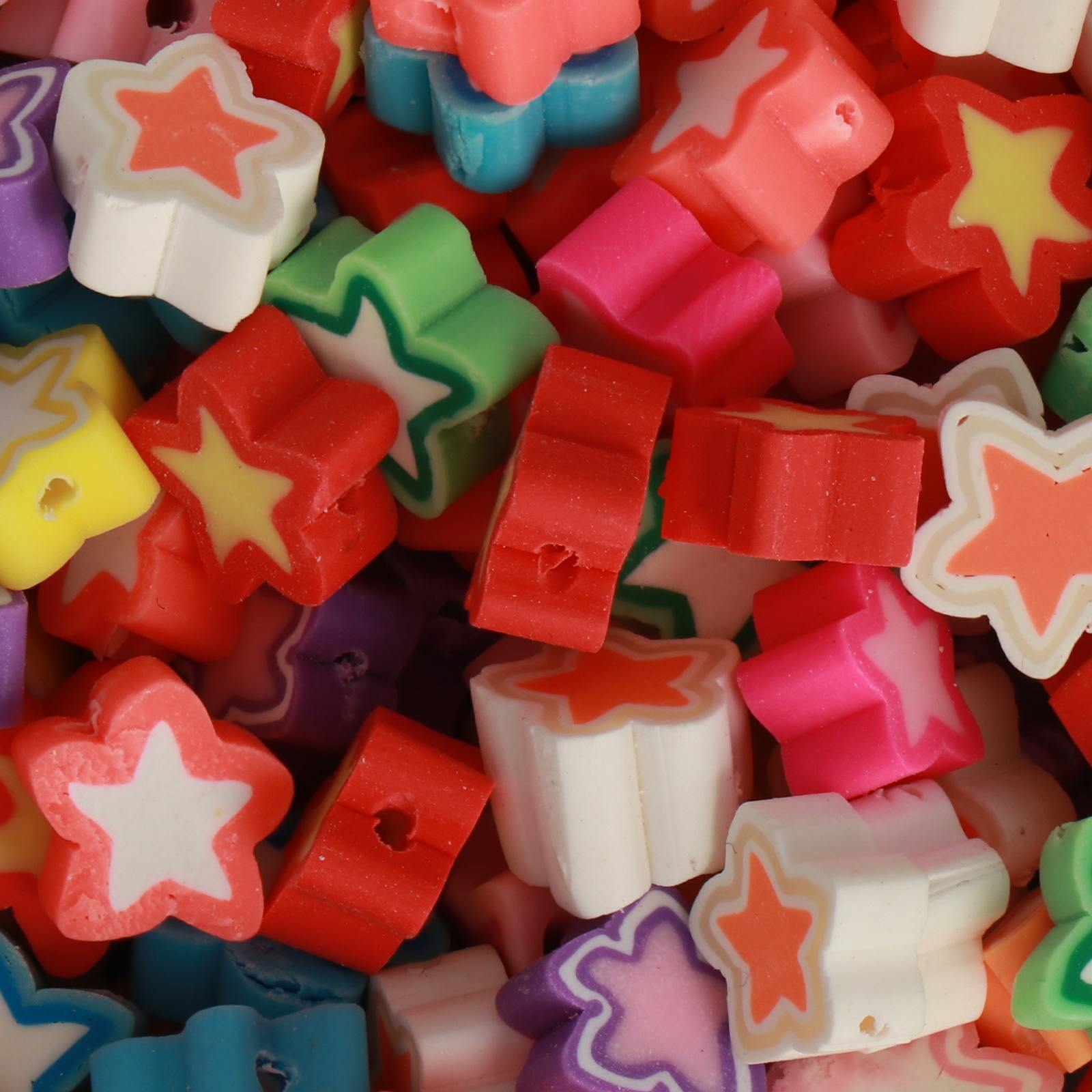 polymer clay beads mix star 8-10mm | 25pc
