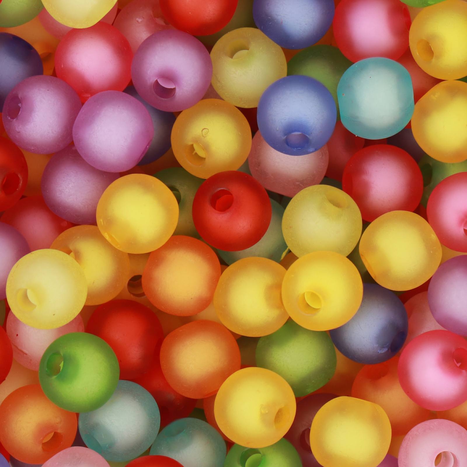candy acryl beads - frosted multicolor ball 8mm - 90pc aprox. | 25gr