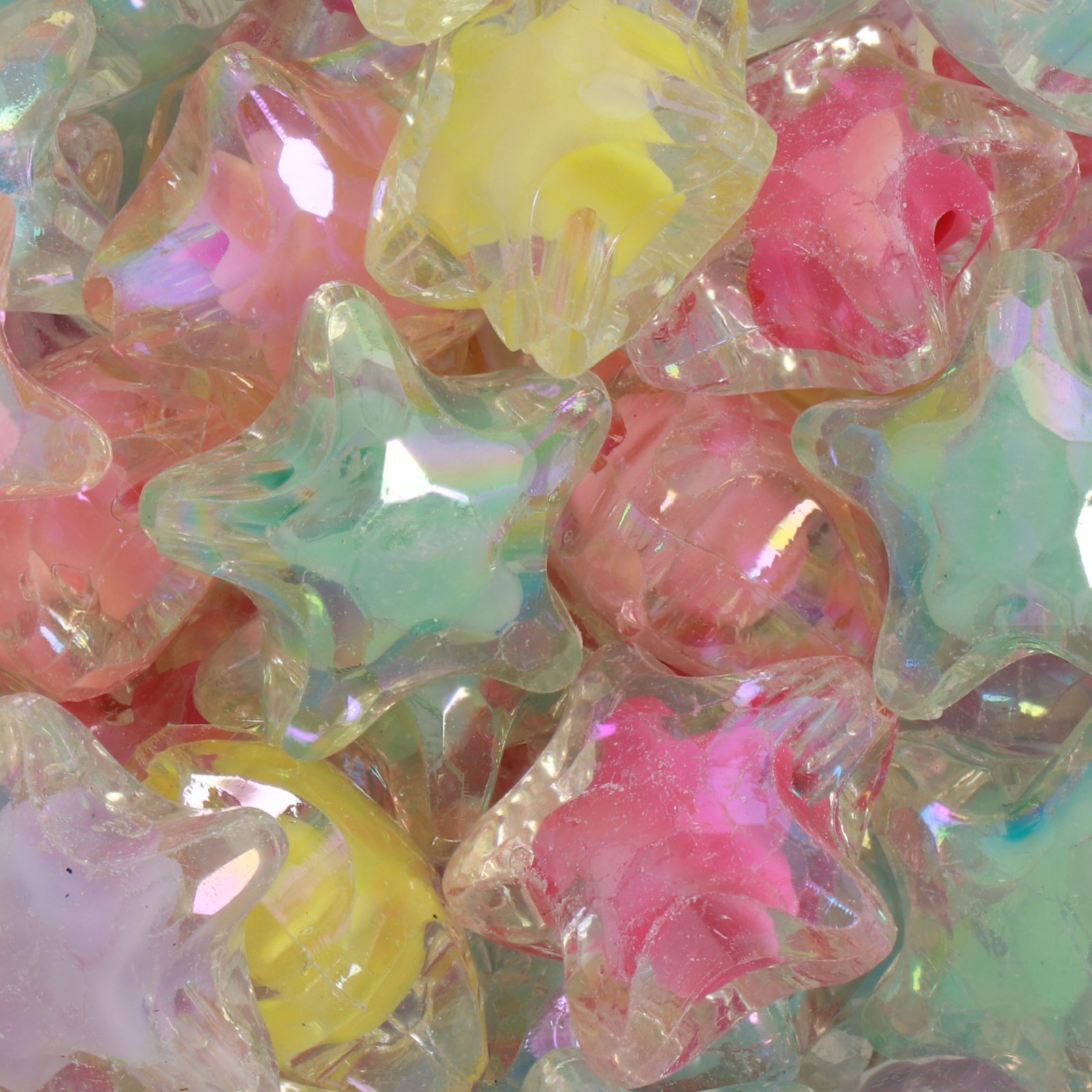 candy acryl beads - multicolor star 20mm - 12pc aprox. | 25gr