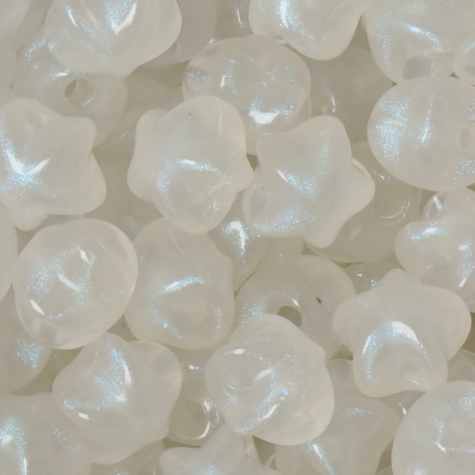 candy acryl beads - frosted white star 11mm - 40pc aprox. | 25gr