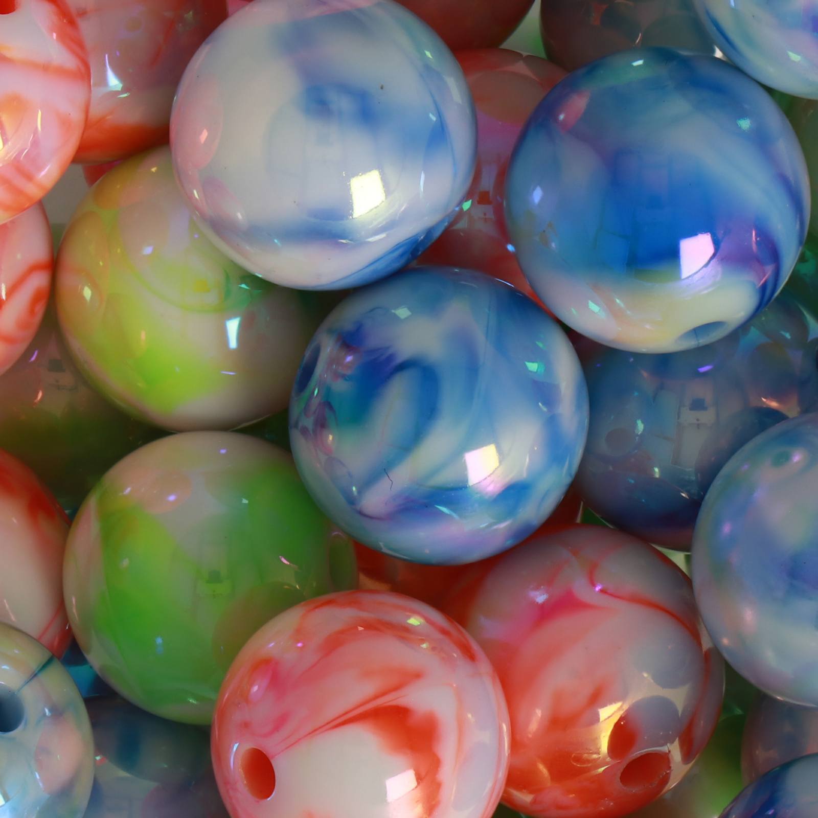 candy acryl beads - splash colours round 16mm | 10pc