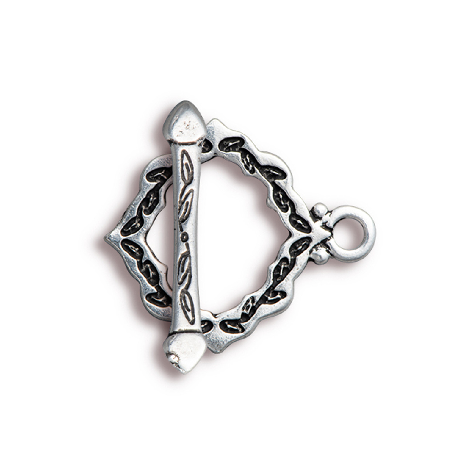 antique silver plated cathedral toogle clasp 17mm | 1pc