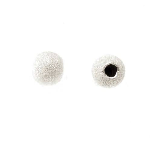 sterling silver bead stardust round 6mm | 2pc